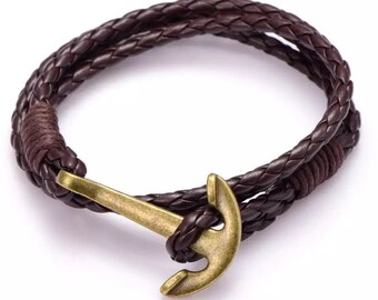 Branets Men Anchor Bracelet Rope Cuff Wristband Bracelet pour hommes et femmes