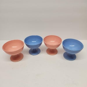 4 HAZEL ATLAS Moderntone Platonite Dessert Sherbet Goblets