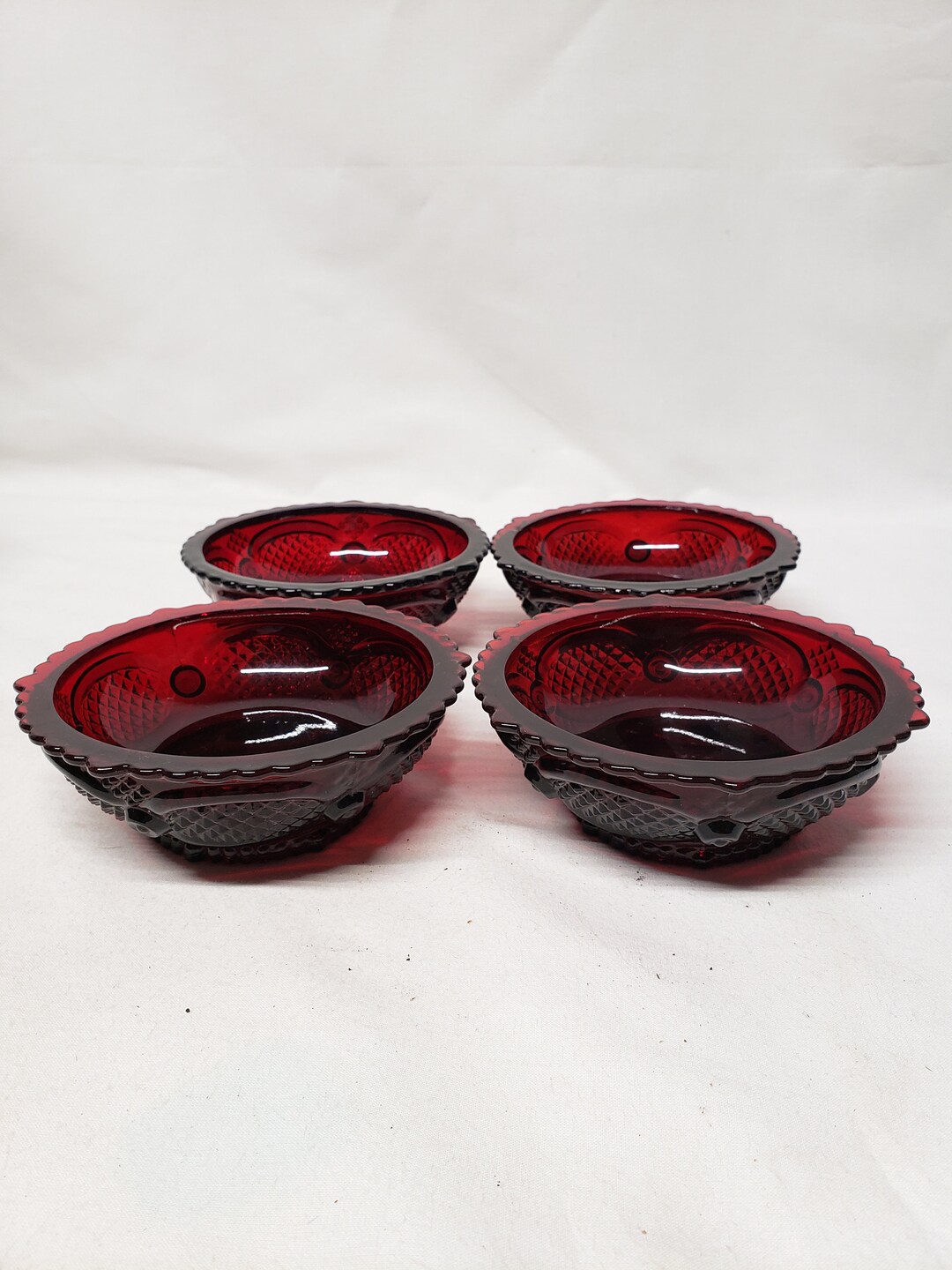 Vintage Avon 1876 Cape Cod Ruby Red 5 Bowl, Set of 4, MCM - Etsy