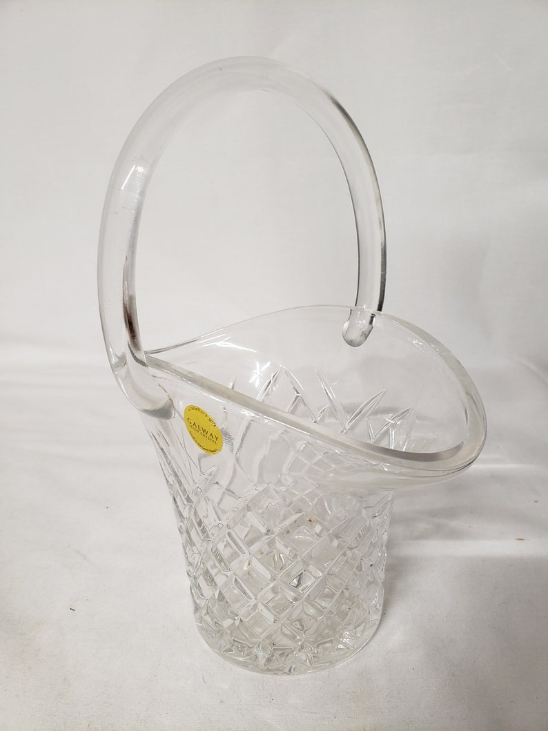 Galway Irish Crystal Brides Basket Vase 9 TALL PRETTY Etsy