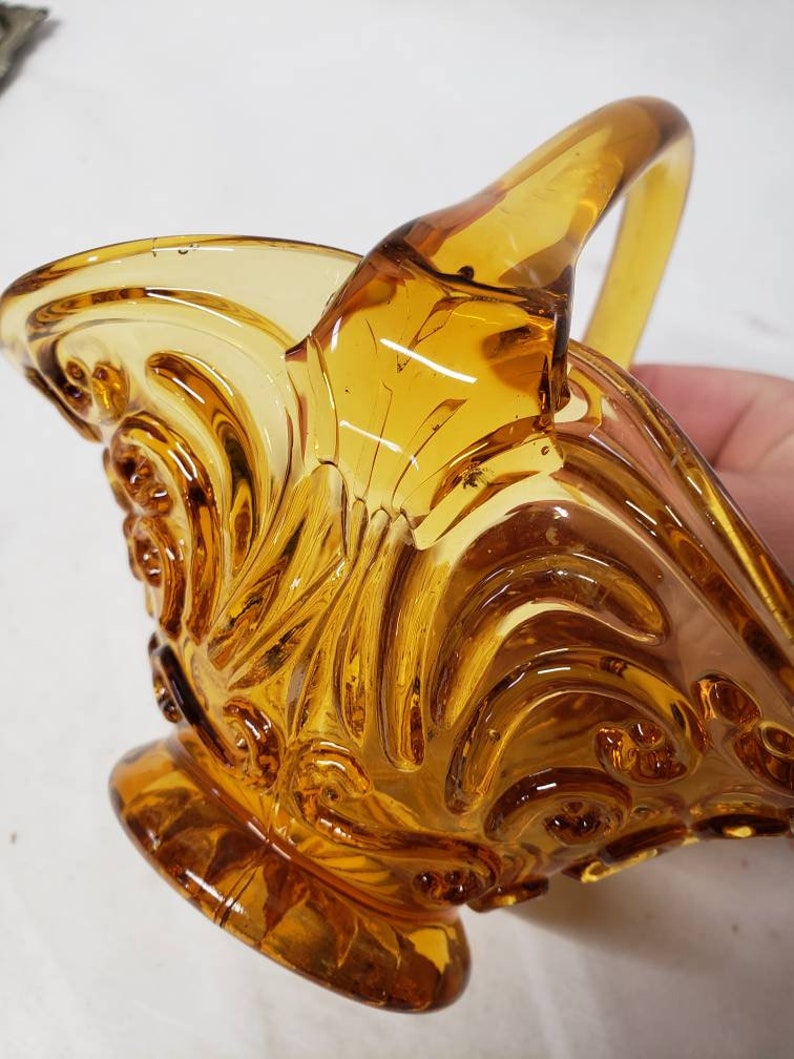 Vintage Amber Tiara Glass Basket Indiana Glass Basket Etsy