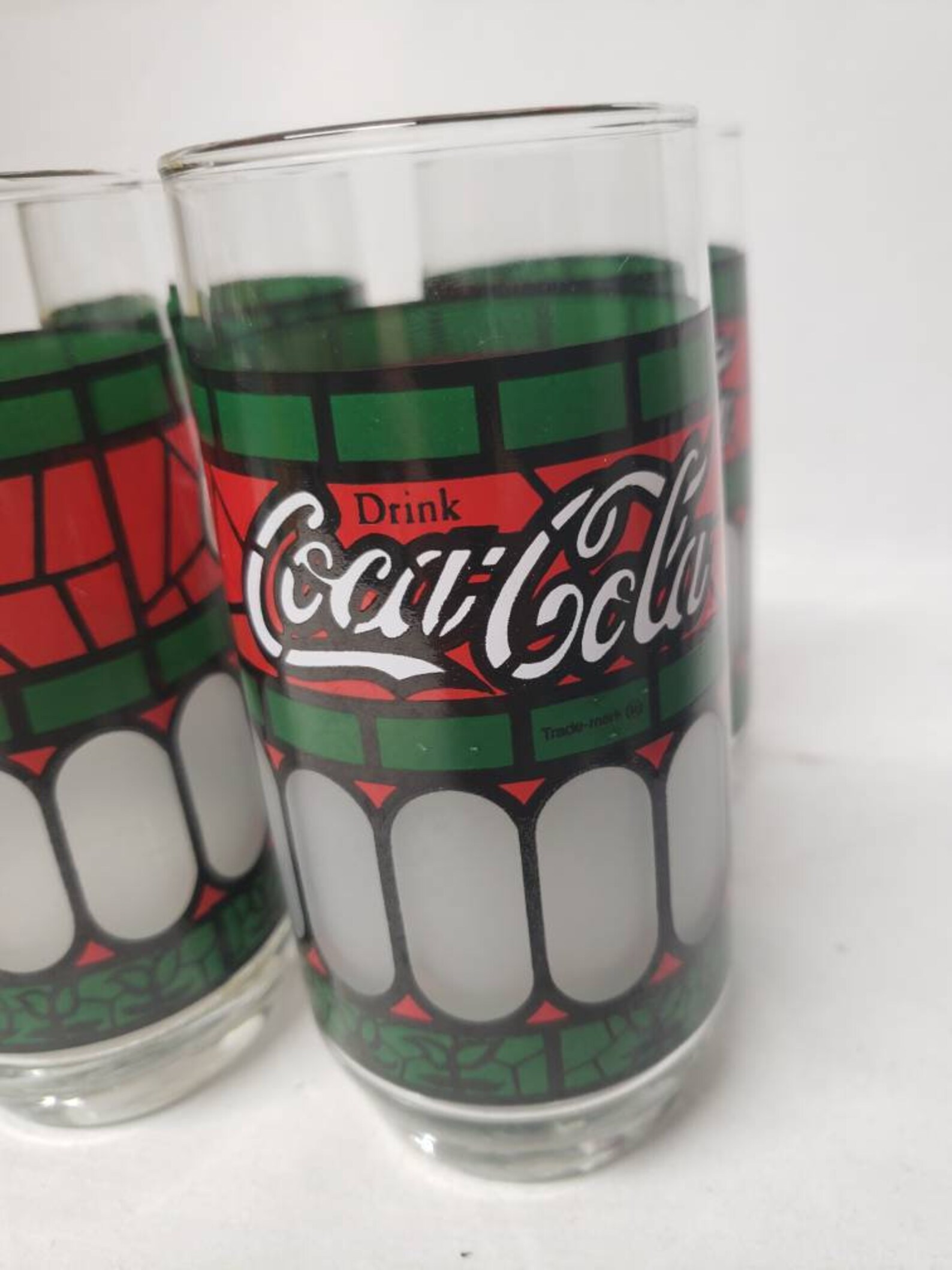 tiffany style coca cola glasses