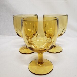 Vintage Beer Goblet Thumb Print, yellow color, Barware, mancave glasses