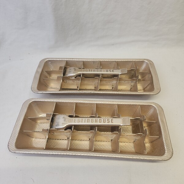 Vintage metal ice tray, Westinghouse aluminum ice tray, one pair