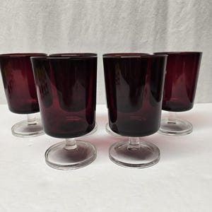 Vintage Luminarc Glasses Arcoroc Cavalier Ruby Red Glasses, EUC Set Of 6