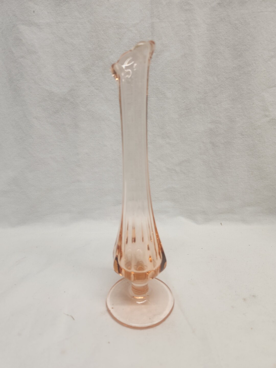 Vintage Pink Swung Vase Pedestal Design Despression Glass Etsy