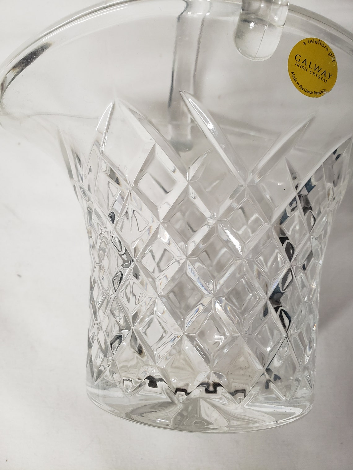 Galway Irish Crystal Brides basket vase 9 TALL PRETTY Etsy
