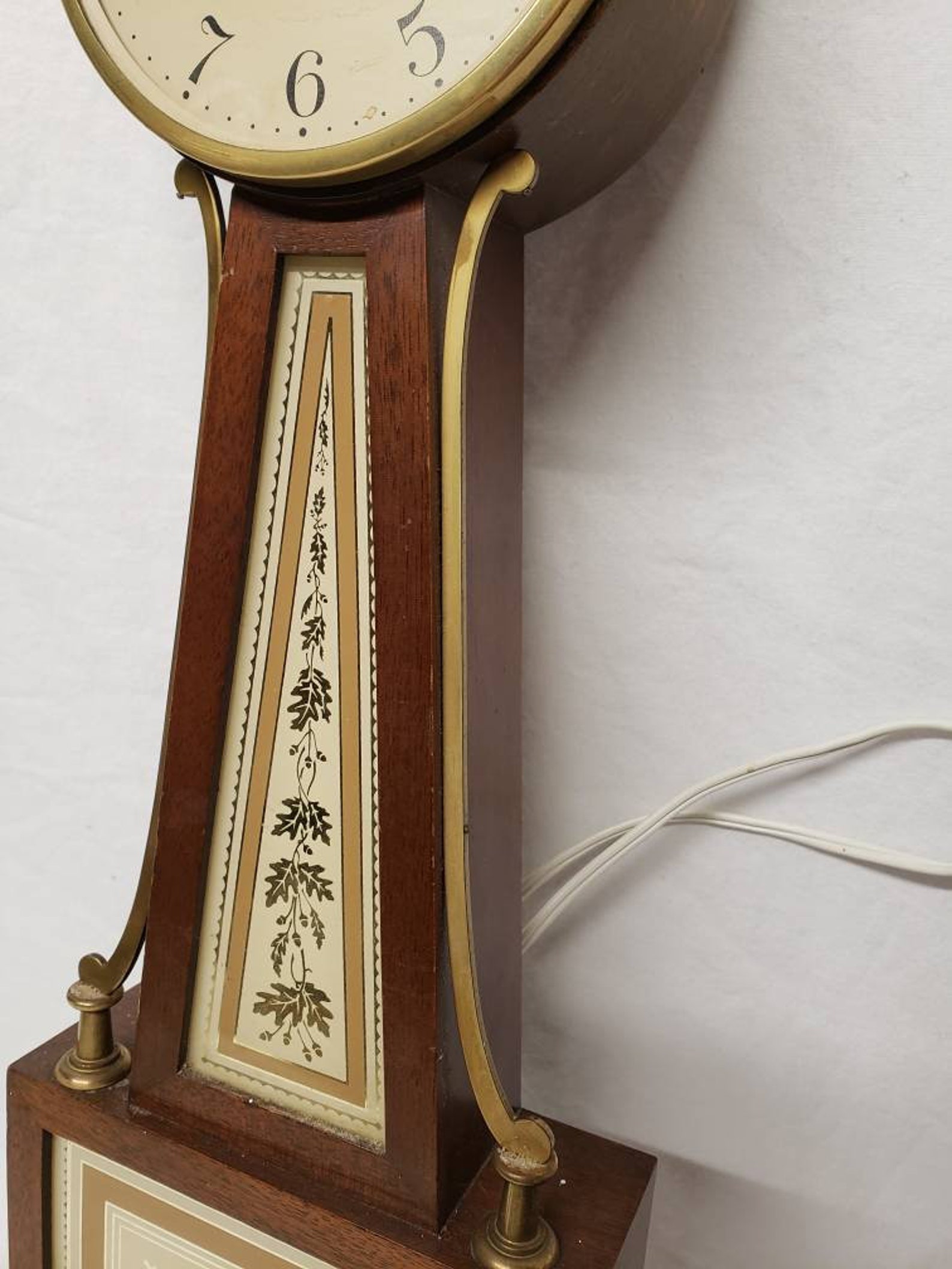 Vintage MCM Seth Thomas Banjo Clock Honestead Design Wood and Etsy