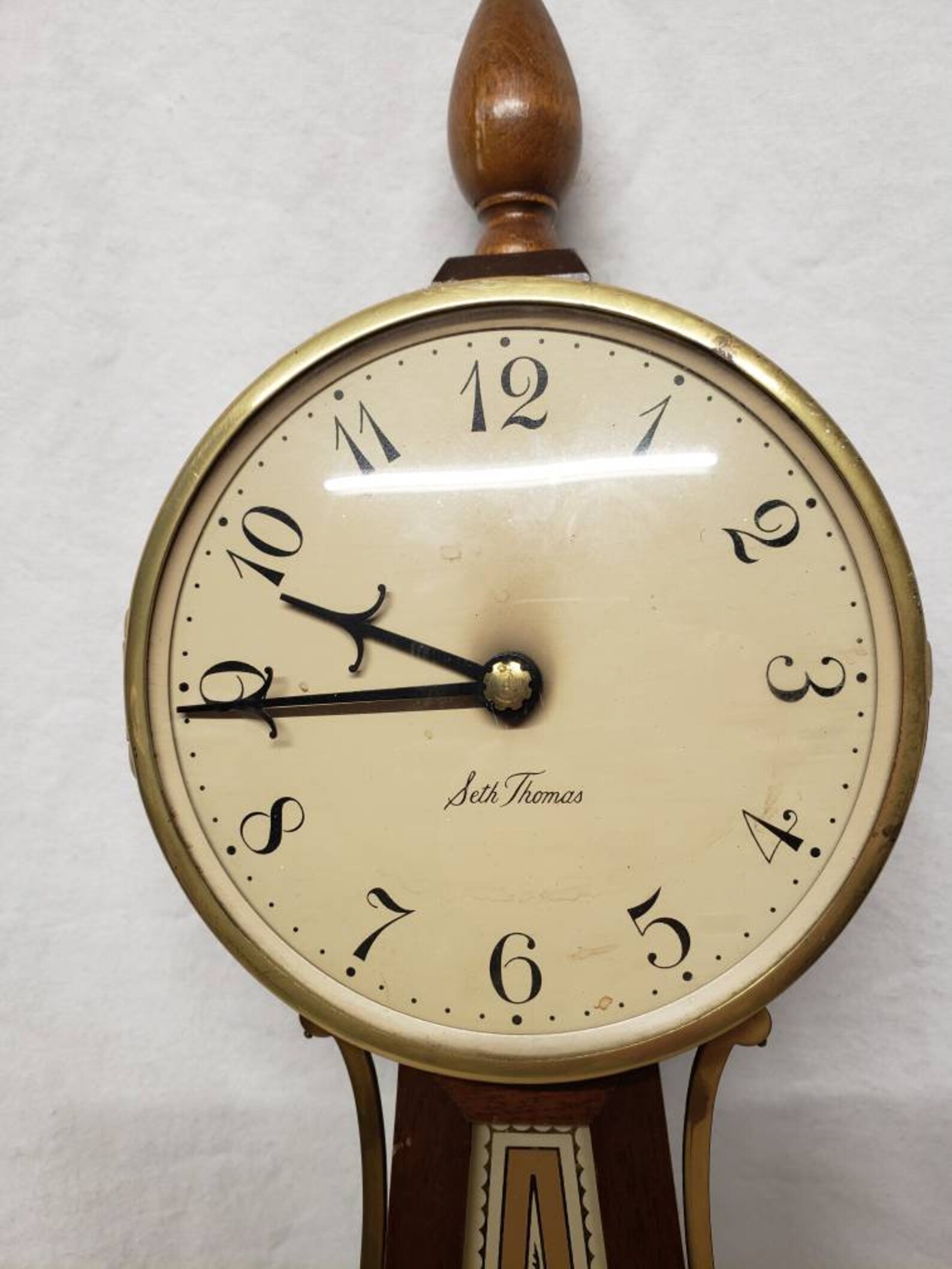 Vintage MCM Seth Thomas Banjo Clock Honestead Design Wood and Etsy