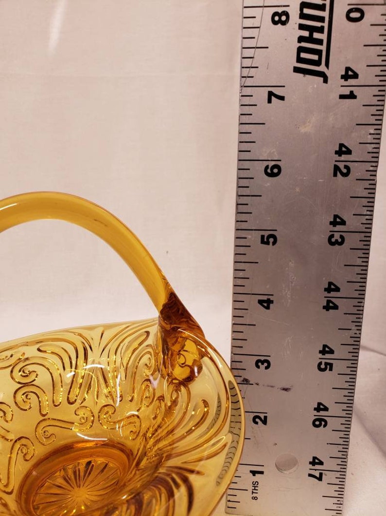 Vintage Amber Tiara Glass Basket Indiana Glass Basket Etsy