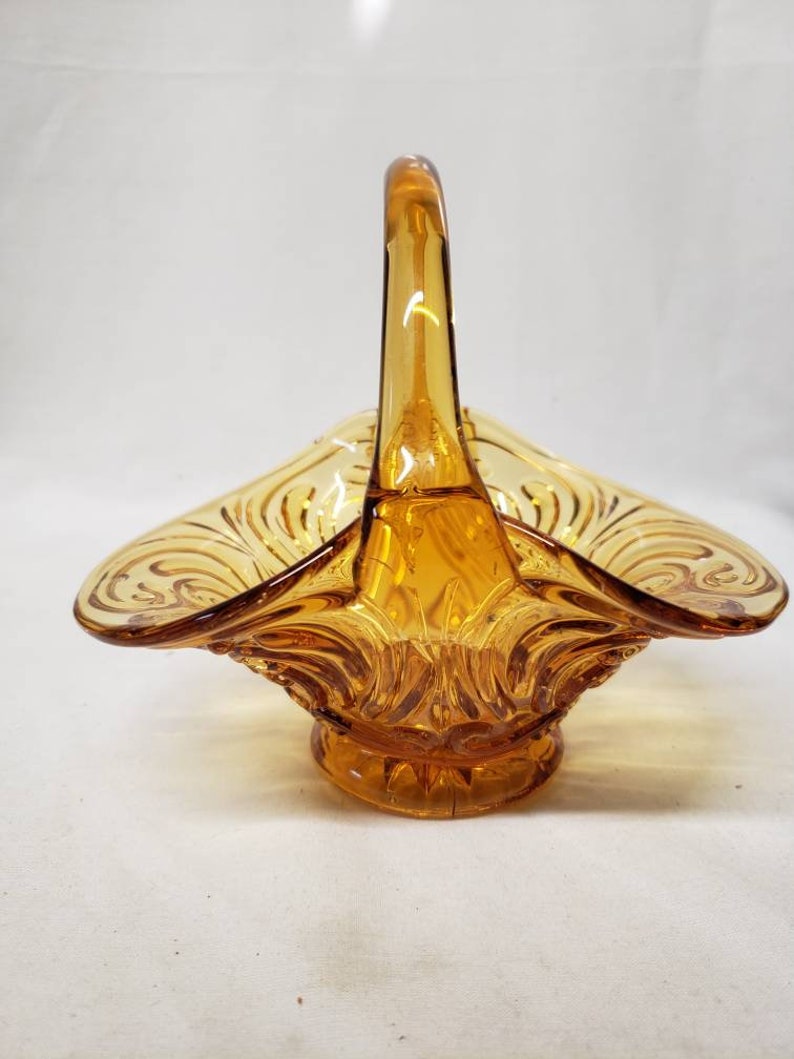 Vintage Amber Tiara Glass Basket Indiana Glass Basket Etsy