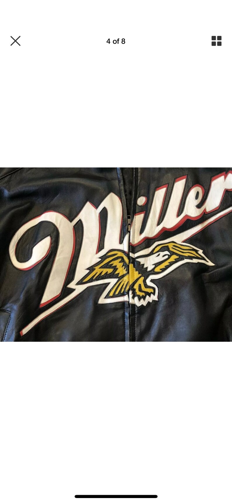 Rusty Wallace Miller Racing Leather Motorcycle Leather JacketMens XL