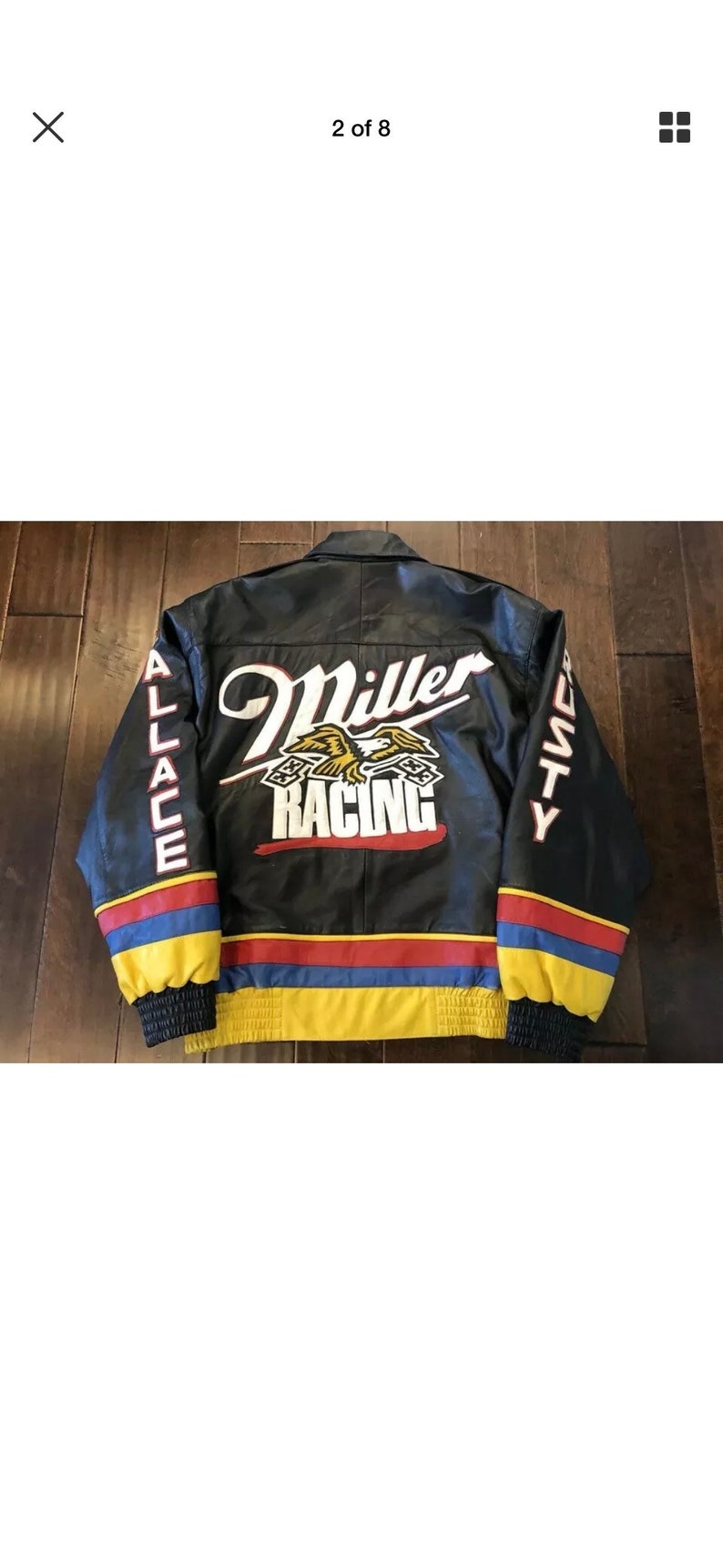 Rusty Wallace Miller Racing Leather Motorcycle Leather JacketMens XL
