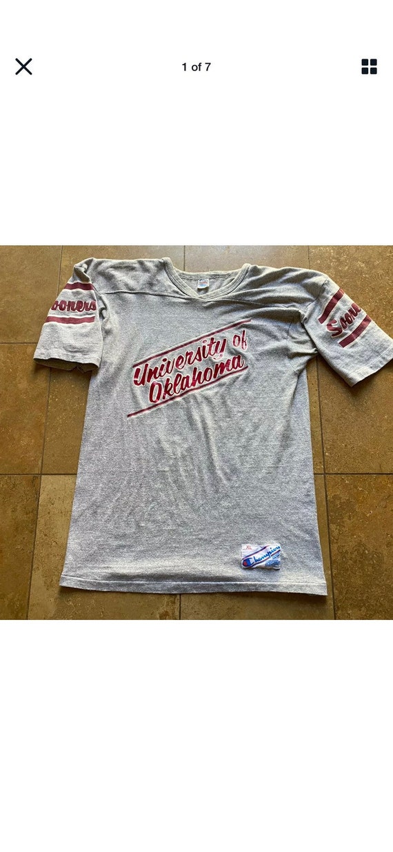 Vintage Champion Oklahoma Sooners Thick T Shirt Me