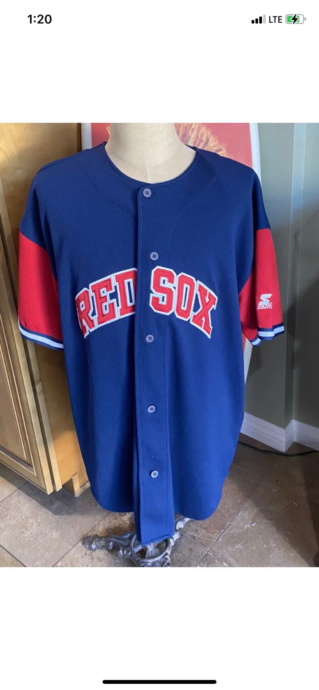 Vintage Starter 90's Boston Red Sox Nomar Garciaparra Jersey Mens 2XL