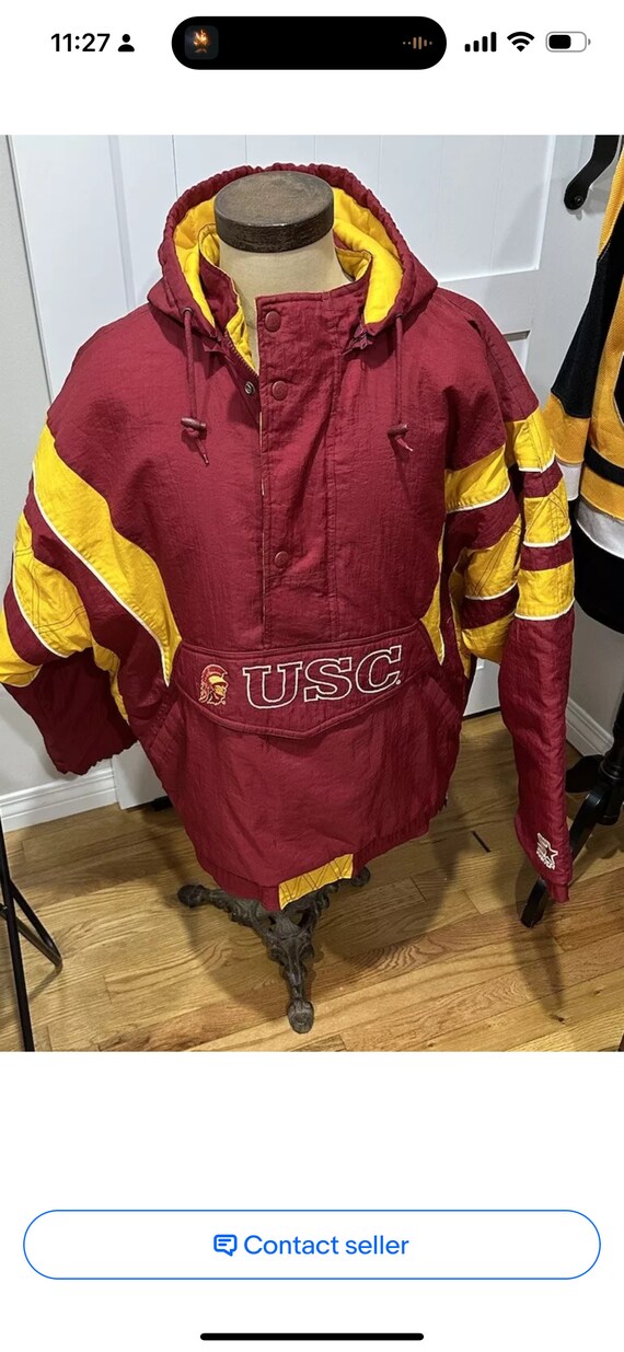 Vintage USC Trojans Starter 90's 1/2 Zip Pullover… - image 1
