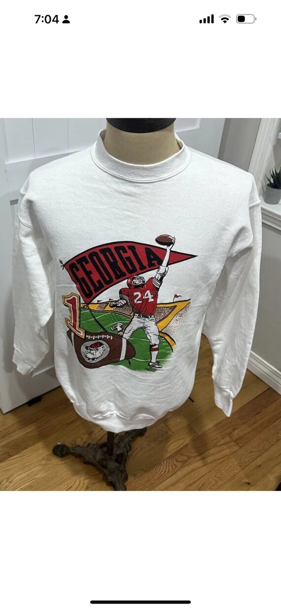 Vintage 80’s Georgia Bulldogs White Crewneck Sweat