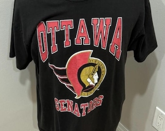 Vintage 1991 90’s Ottawa Senators NHL Hockey T Shirt Men L