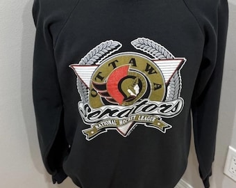 Vintage 1991 90’s Ottawa Senators NHL Hockey Trench Pullover Sweatshirt Men XL
