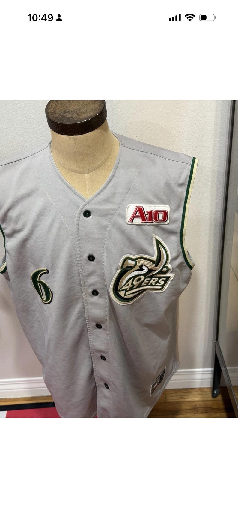 UNC Charlotte 49ers Game Worn Used Atlantic 10 Baseball AIS Jersey Mens 52 afbeelding 2