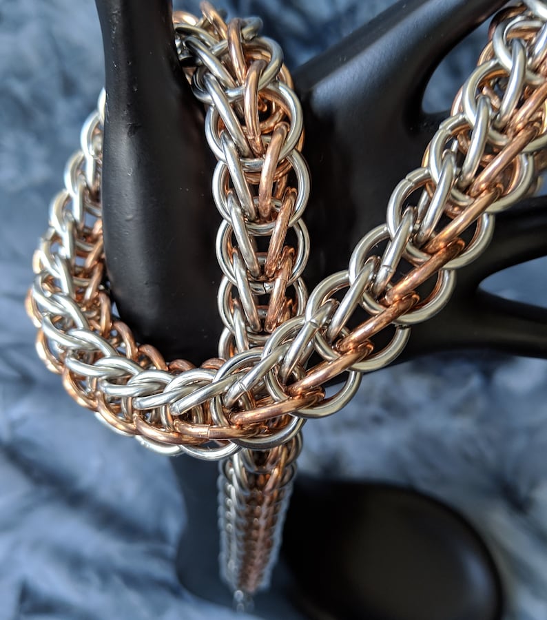 Stainless Steel /& Bronze Full Persian Chainmail Wallet Chain