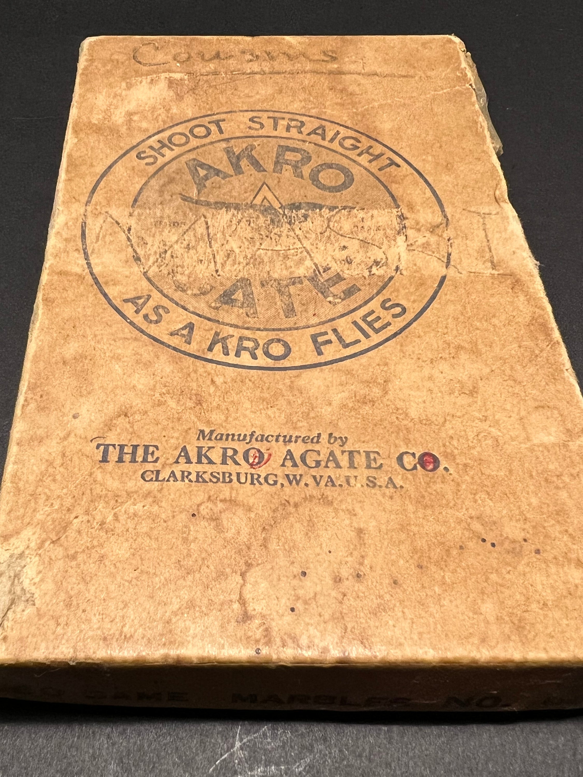 Antique Vintage Style 1"  Akro Agates Marble set w Box 