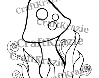 Shroom Coloring Page Etsy