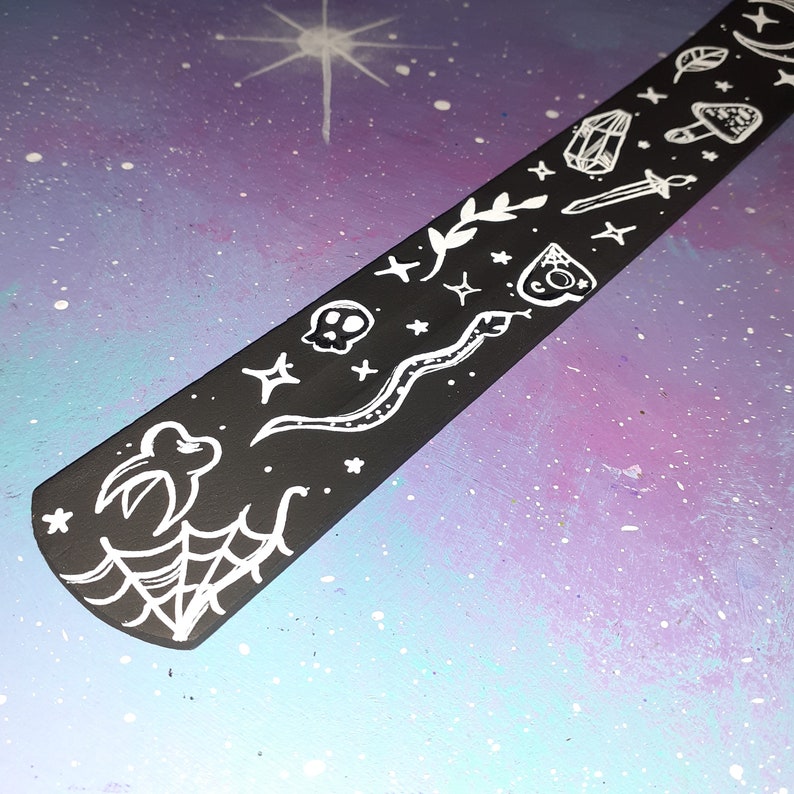 Black & White Witchy Doodle Incense Burner / Stick Holder Etsy