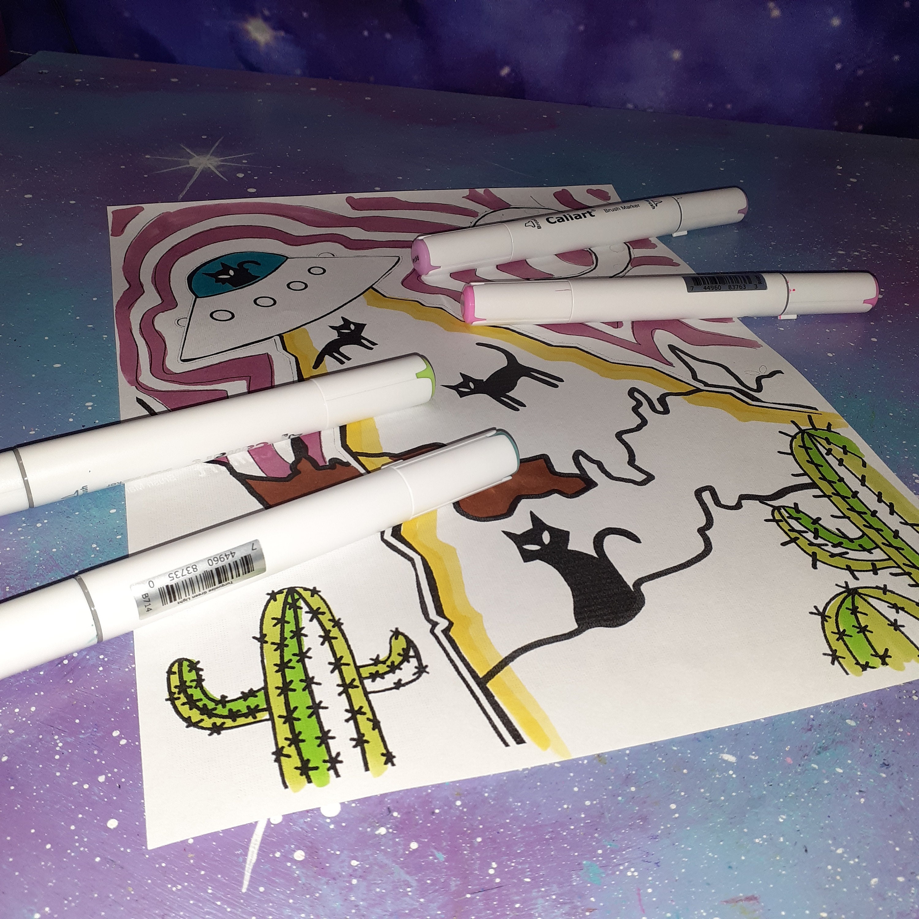 Cats Are Aliens Coloring Page Download / Trippy Alien Cat Desert Cacti ...