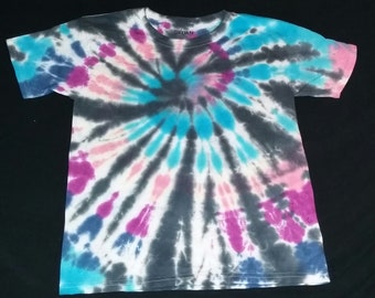 tie dye t-shirt galaxy swirl size kids small 6/8 classic colorful swirling spiral tee / hippie t shirt / unisex kids child handmade nebula