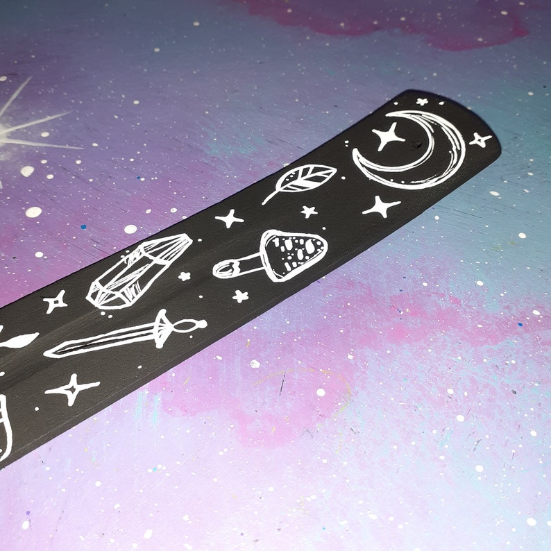 Black & White Witchy Doodle Incense Burner / Stick Holder Etsy