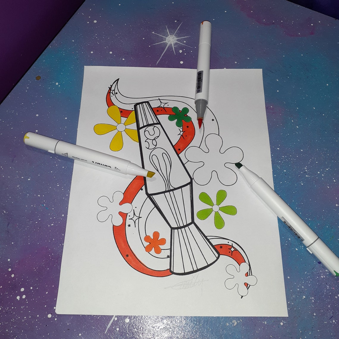 Hippie Lava Lamp Coloring Page Download / 70's Vintage - Etsy