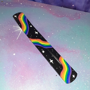 incense holder rainbow with stars / burner fragrance decor / space celestial cute galaxy pride prism sky lgbtq