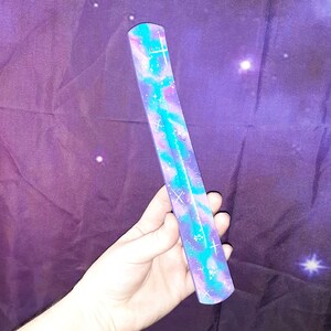 pastel galaxy painted incense burner / star nebula space cosmic altar / burn stick holder / fragrance / decor black light glow