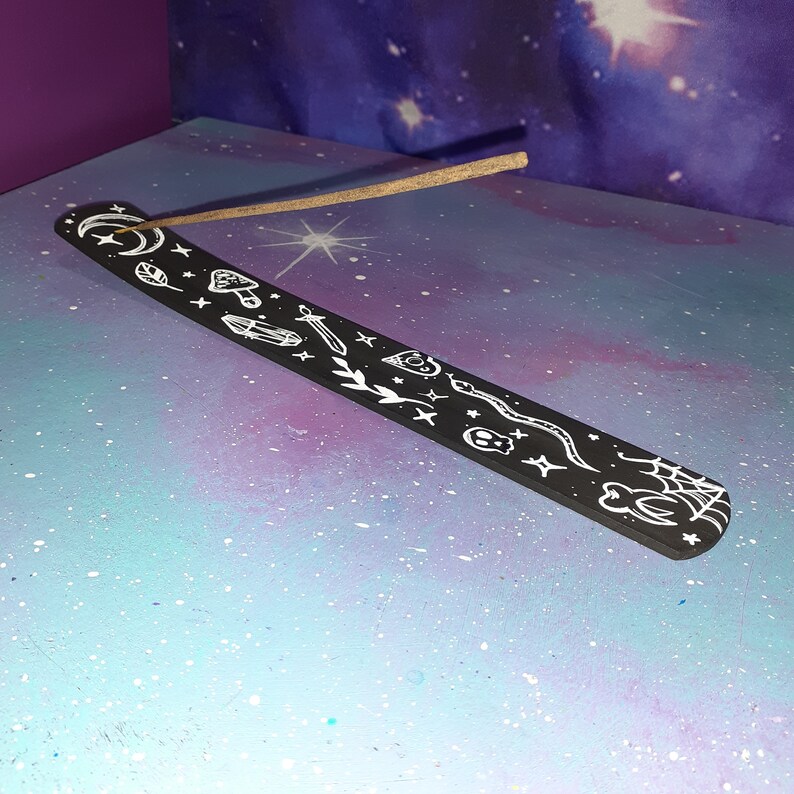Black & White Witchy Doodle Incense Burner / Stick Holder Etsy