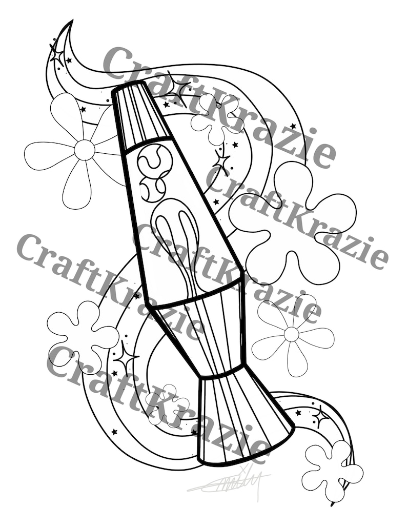 Hippie Lava Lamp Coloring Page Download / 70's Vintage - Etsy