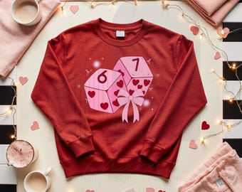 Viral Valentine 67 Dice PNG - Playful Pink Heart Dice Design, Trendy Gift Idea!
