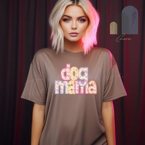 Faux Embroidery Dog Mom PNG: Pet Lover Sublimation Design (Digital Download)