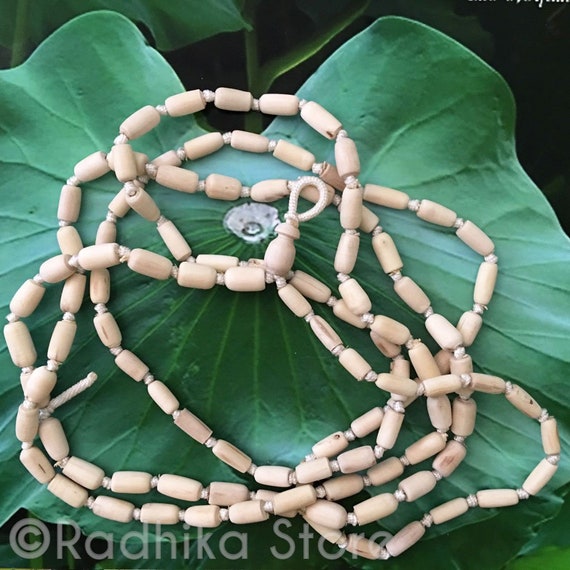 Narrow Barrel Shaped Pure Tulsi Japa Beads Choose Size and Style