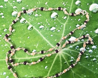 Collana a catena in argento granato rosso nerastro