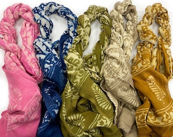 Tie Dye Maha Mantra Chadar - Wzór liścia Tulsi - Wybierz kolor