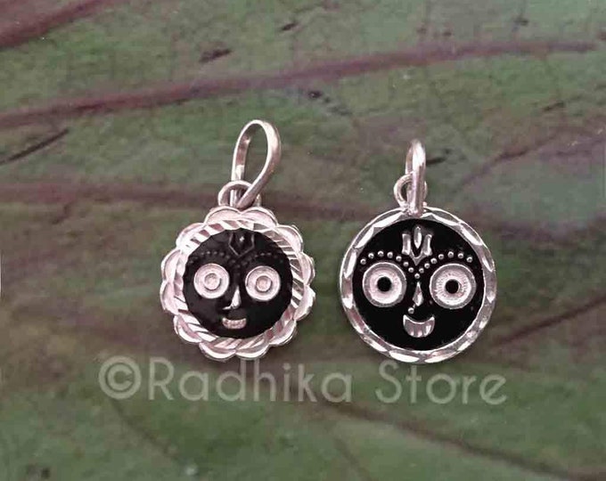 Black and Silver Lord Jagannath Pendant 2 Styles Etsy