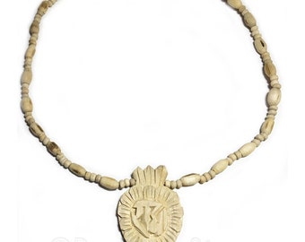 Medium - Radha Sanskrit Lotus Pendant - Tulsi Necklace