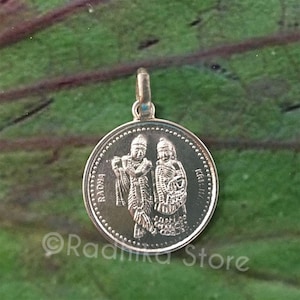 Radha Krishna Silver Pendant - Choose Back