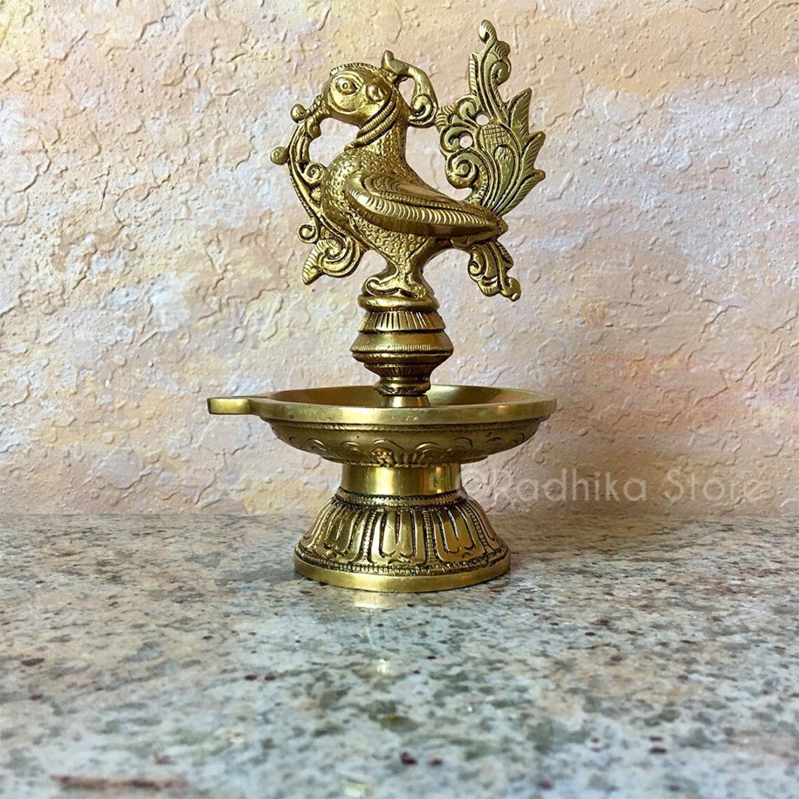 Vrindavan Peacock Fountain Brass Ghee Lamp diya 6 Etsy