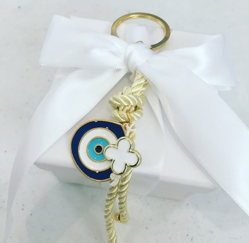 20 x Mati Favors Bomboniere,Marytika,Evil eye Christening Bomboniere Greek Baptism Greek Christening Cross Keyring Orthodox Baptism