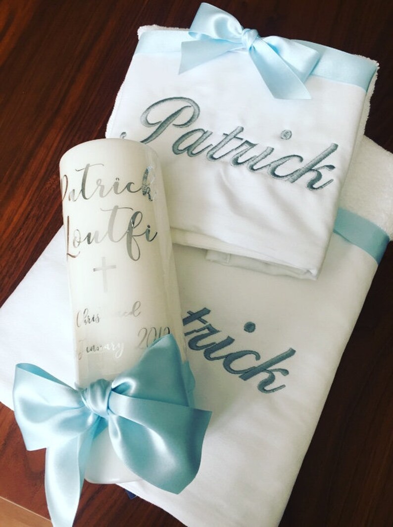 Personalised Baptism Candle Foil Baptism Candle Personalised Etsy