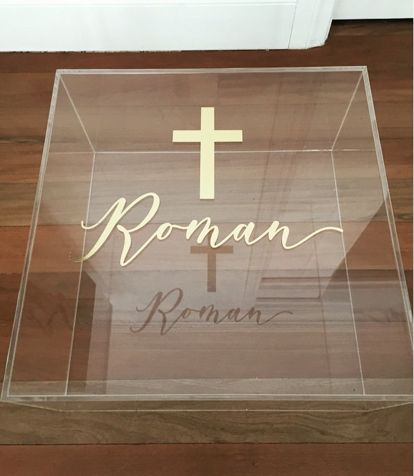 Acrylic Personalised Christening Box Greek Christening Etsy