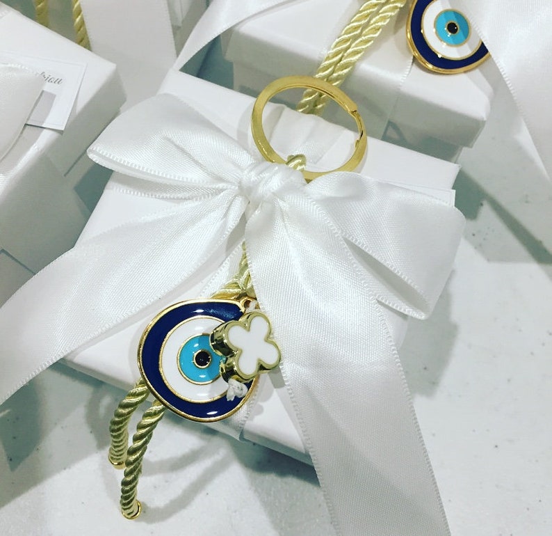 20 x Mati Favors Bomboniere,Marytika,Evil eye Christening Bomboniere Greek Baptism Greek Christening Cross Keyring Orthodox Baptism