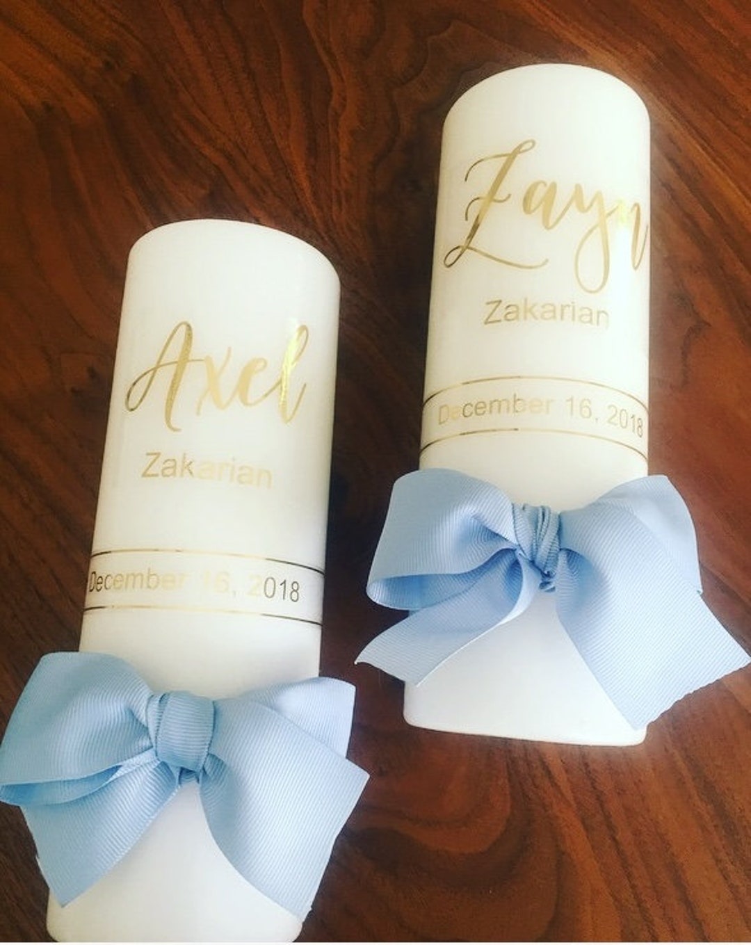 Personalised Baptism Candle, Foil Baptism Candle, Personalised ...